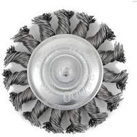Brosse radiale &agrave; fils nou&eacute;s torsad&eacute;s mont&eacute; sur mandrin EKR275-20, 3", Fils ,02", Tige 1/4" Superchem Industries