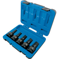 Metric Impact Bit Socket Set, Hex, 3/4" Drive, 5 Pcs Superchem Industries
