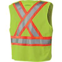 6936 5-Point Tear-Away Safety Vest, High Visibility Lime-Yellow, 2X-Large, Polyester Superchem Industries