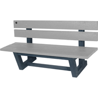 Bancs de parc d'ext&eacute;rieur, Plastique recycl&eacute;, 60" lo x 17" la x 17" h, Gris Superchem Industries