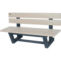 Outdoor Park Benches, Recycled Plastic, 60" L x 22-13/16" W x 29-13/16" H, Sand Superchem Industries