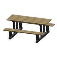 Recycled Plastic Outdoor Picnic Tables, 72" L x 60-5/16" W, Sand Superchem Industries