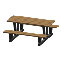 Recycled Plastic Outdoor Picnic Tables, 72" L x 60-5/16" W, Redwood Superchem Industries