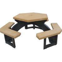 Recycled Plastic Hexagon Picnic Tables, 78" L x 78" W, Cedar Superchem Industries