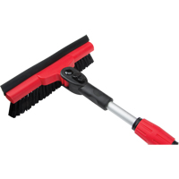 Snow Brush With Pivot Head, Telescopic, Rubber Squeegee Blade, 52" Long, Black/Red Superchem Industries