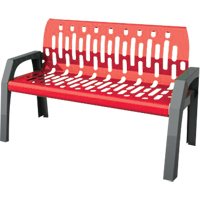 Stream Benches, Steel, 48" L x 25" W x 34" H, Red Superchem Industries