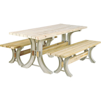 2x4 Basics&reg; Picnic Table & Benches Kit, 8' L x 30" W, Sand Superchem Industries