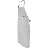Leather Welding Apron, Bib, 52" L, Pearl Grey Superchem Industries