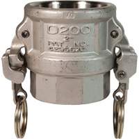 EZ Boss-Lock Cam & Groove Coupler, Stainless Steel, Type D, 1", Female NPT, 250 PSI Superchem Industries