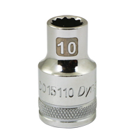 Metric Socket, 10 mm, 1/2" Drive, 12 Points Superchem Industries