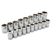 Metric Socket Set, 19 Pcs, 1/2" Drive Size Superchem Industries