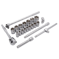 SAE Socket Set, 22 Pcs, 1/2" Drive Size Superchem Industries