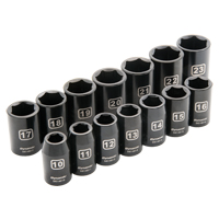 Metric Socket Set, 14 Pcs, Impact, 1/2" Drive Size Superchem Industries