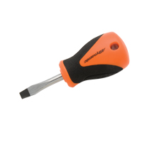 Stubby Slotted Screwdriver, 1/4" Tip, Round, 3-3/4" L, Cushion Grip Handle Superchem Industries