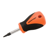 Square Recess Stubby Screwdriver, #1 Tip, Round, 3-4/5" L, Plastic/Wood/Cushion Grip Handle Superchem Industries