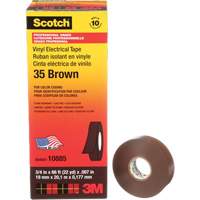 Ruban isolant en vinyle pour codification par couleur Scotch, 19 mm (3/4") la x 20 m (66') lo, 7 mils, Brun Superchem Industries