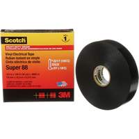 Ruban isolant Super 88 de calibre professionnel Scotch, 19 mm (3/4") la x 32,9 m (108') lo, 8,5 mils, Noir Superchem Industries