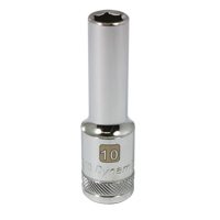Metric Socket, 10 mm, 1/2" Drive, 6 Points, Deep Superchem Industries