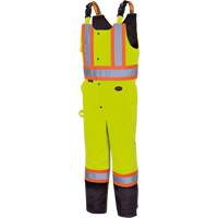 5041BB Pantalon &agrave; bretelles matelass&eacute; imperm&eacute;able, Polyester, Grand, Jaune lime haute visibilit&eacute; Superchem Industries