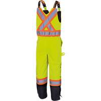 5041BB Pantalon &agrave; bretelles matelass&eacute; imperm&eacute;able, Polyester, Grand, Jaune lime haute visibilit&eacute; Superchem Industries