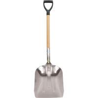 Scoop Shovel, Wood, Aluminum Blade, D-Grip Handle, 24-1/2" Length Superchem Industries