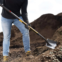 Pro Square Point Shovel, Fibreglass, Tempered Steel Blade, Straight Handle, 48" Long Superchem Industries