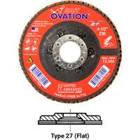 Ovation Flap Disc, 4-1/2" x 5/8"-11, Type 27, 36 Grit, Zirconium Superchem Industries