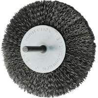 Circular Crimped Wire End Brushes, 4", 0.008" Fill, 1/4" Shank Superchem Industries