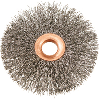 3" Copper Centre Crimped Wire Wheels, 3" Dia., 0.012" Fill, 1/2" Arbor Superchem Industries