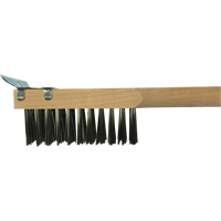 Scratch Brush With Scraper, Stainless Steel, 3 x 10 Wire Rows, 20" Long Superchem Industries
