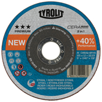 Meule &agrave; tronçonner Cerabond, 5" x 0,045", Arbre de 7/8", Type 1, C&eacute;ramique, 12250 Tr/min Superchem Industries