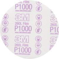 Hookit Finishing Film Disc, 6" Dia., P1000 Grit, Aluminum Oxide, Film Superchem Industries