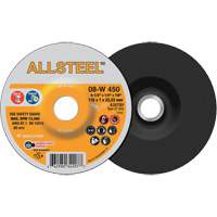 Meule AllSteel, 4-1/2" x 1/4", Arbre 7/8", Oxyde d'aluminium, Type 27 Superchem Industries