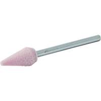 Vitrified Bond Mounted Point, B53, Aluminum Oxide, 5/16" Dia., 5/8" L, 80 Grit Superchem Industries