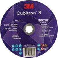 Meule &agrave; tronçonner Cubitron 3, 7" x 0,09", Arbre de 7/8", Type T27, C&eacute;ramique, 8500 Tr/min Superchem Industries