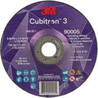 Meule a moyeu d&eacute;port&eacute; Cubitron 3, 6" x 1/4", Arbre 7/8", C&eacute;ramique, Type T27 Superchem Industries