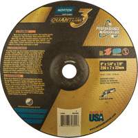 Quantum 3 SG Depressed Center Grinding Wheel, 9" x 1/4", 7/8" Arbor, Type 28, Ceramic, 6600 RPM Superchem Industries