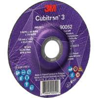 Meule &agrave; tronçonner Cubitron 3, 5" x 0,04", Arbre de 7/8", Type 27, C&eacute;ramique, 60 Tr/min Superchem Industries
