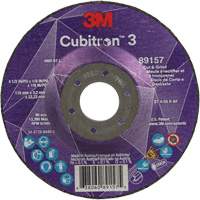 Cubitron 3 Cut and Grind Wheel, 4-1/2" x 1/8", 7/8" Arbor, Type 27, 36 Grit, Ceramic Superchem Industries