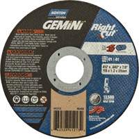 Gemini RightCut Right Angle Cut-Off Wheel, 4-1/2" x 0.045", 7/8" Arbor, Type 01/41, Aluminum Oxide, 13580 RPM Superchem Industries