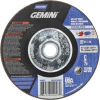 Gemini INOX/SS Right Angle Cut-Off Wheel, 4-1/2" x 3/32", 5/8"-11 Arbor, Type 27/42, Aluminum Oxide, 13580 RPM Superchem Industries