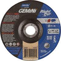Gemini RightCut Right Angle Cut-Off Wheel, 6" x 0.045", 7/8" Arbor, Type 27/42, Aluminum Oxide, 10185 RPM Superchem Industries