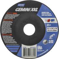 Gemini XXL Grinding Wheel, 4-1/2" x 1/4", 7/8" Arbor, Aluminum Oxide, Type 27 Superchem Industries