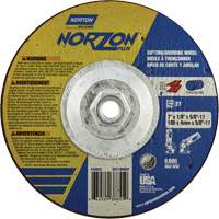 NorZon Plus SGZ  Grinding & Cutting Wheel, 7" x 1/8", 5/8"-11 Arbor, Type 27, Ceramic Alumina Superchem Industries