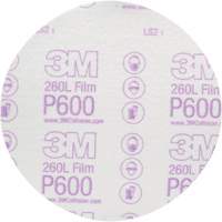 Hookit Finishing Film Abrasive Disc 260L 00971, 6" Dia., P600 Grit, Aluminum Oxide Superchem Industries