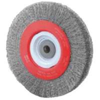 Crimped Bench Wheel, 8" Dia., 0.014" Fill, 1/2"-2 Arbor Superchem Industries