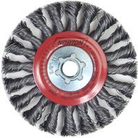 Full Cable Twist Wire Wheel, 4" Dia., 0.02" Fill, 5/8"-11 Arbor, Steel Superchem Industries