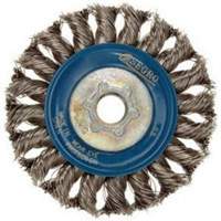 Full Cable Twist Wire Wheel, 5" Dia., 0.02" Fill, 5/8"-11 Arbor, Stainless Steel Superchem Industries