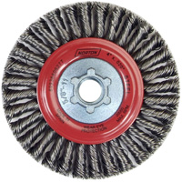 Stringer Bead Knot Wire Brush For Angle Grinders, 4" Dia., 0.02" Fill, 5/8"-11 Arbor, Steel Superchem Industries