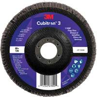 Cubitron 3 Conical  Flap Disc 1169F, 5" x 7/8", Type T29, 80+ Grit, Ceramic Superchem Industries